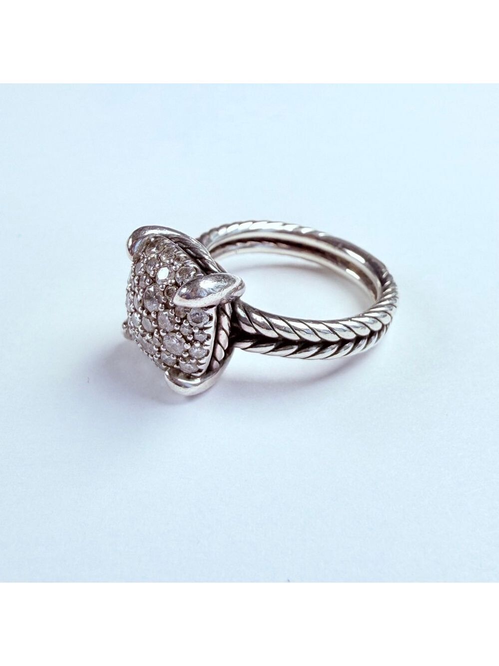 Authentic David Yurman Pave Diamond Chatelaine 925 Sterling Silver Ring $2300 - Picture 8 of 13
